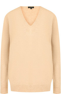 Однотонный пуловер из смеси кашемира и шелка с V-образным вырезом Escada