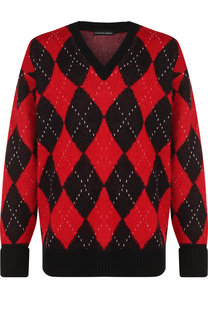 Шерстяной пуловер с принтом Alexander McQueen