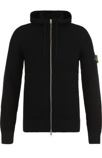 Шерстяной кардиган на молнии с капюшоном Stone Island