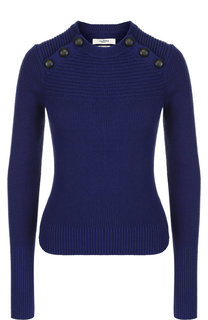 Вязаный пуловер из смеси хлопка и шерсти с контрастными пуговицами Isabel Marant Etoile