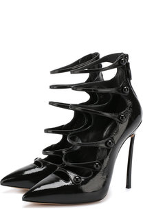 Лаковые туфли с ремешками на шпильке Blade Casadei