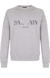 Хлопковый свитшот с логотипом бренда Balmain