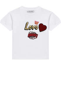 Хлопковая футболка с нашивками Dolce & Gabbana