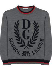 Шерстяной пуловер с принтом Dolce & Gabbana