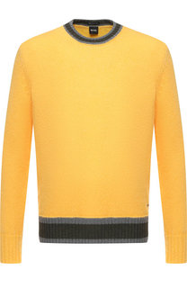 Шерстяной свитер с круглым вырезом BOSS