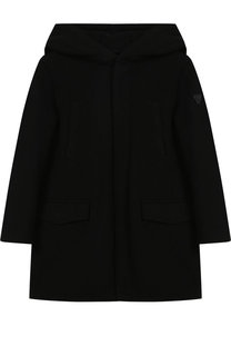 Текстильное пальто с капюшоном Emporio Armani