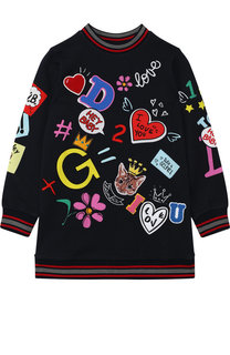 Хлопковое платье с принтом Dolce & Gabbana