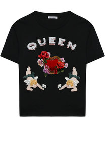 Хлопковая футболка с декоративной отделкой Dolce & Gabbana