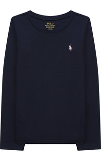 Однотонный лонгслив с логотипом бренда Polo Ralph Lauren