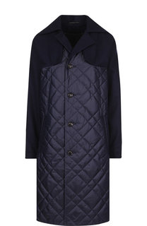 Стеганое шерстяное пальто с карманами Yohji Yamamoto