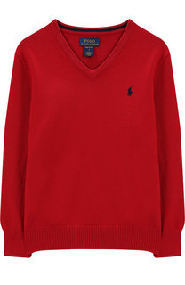 Хлопковый пуловер с V-образным вырезом Polo Ralph Lauren