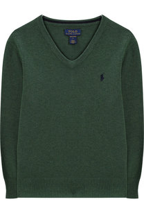 Хлопковый пуловер с V-образным вырезом Polo Ralph Lauren
