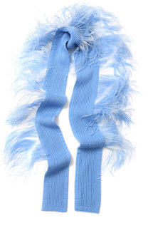 Кашемировый шарф с перьевой отделкой Dries Van Noten
