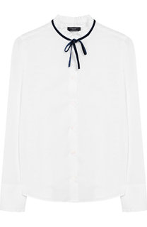 Хлопковая блуза с воротником аскот Dal Lago
