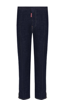 Хлопковые брюки прямого кроя с контрастной прострочкой Dsquared2