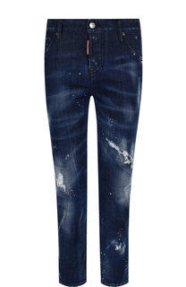 Укороченные джинсы с потертостями Dsquared2