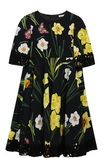 Платье из вискозы с кружевной отделкой Dolce & Gabbana