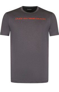 Хлопковая футболка с логотипом бренда Emporio Armani