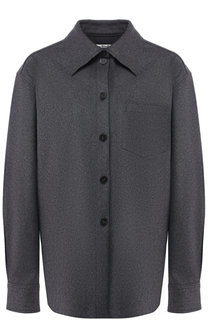 Однотонная блуза из смеси шерсти и кашемира с накладным карманом Acne Studios