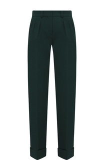 Однотонные шерстяные брюки с отворотами Kiton