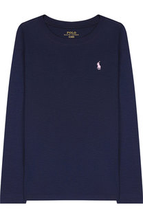 Однотонный лонгслив с логотипом бренда Polo Ralph Lauren