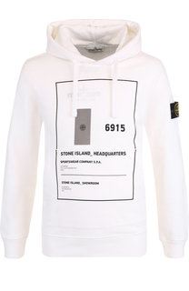 Хлопковое худи с принтом Stone Island