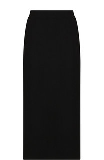 Однотонная юбка-миди из смеси шерсти и кашемира с разрезами по бокам Pringle Of Scotland