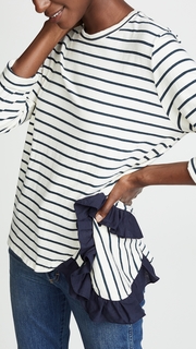 Clu Side Ruffle Striped Top