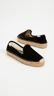 Soludos Velvet Platform Smoking Slippers