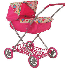 Коляска для кукол Buggy Boom "Mixy" классическая, бежево-розовая