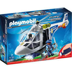 Конструктор Playmobil "Полиция" Полицейский вертолет с LED прожектором