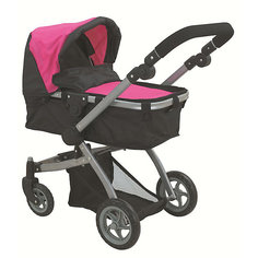 Коляска для кукол Buggy Boom "Amidea" трансформер, розовая с черным