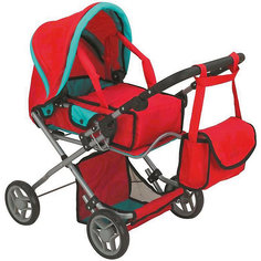 Коляска для кукол Buggy Boom "Infinia" трансформер, красно-бирюзовая