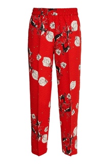 Красные брюки с цветочным принтом Alena Akhmadullina