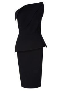 Черное платье с объемной отделкой Roland Mouret