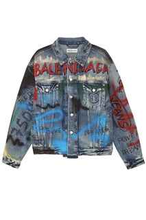 Джинсовая куртка с принтом Balenciaga