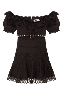 Короткое черное платье Zimmermann