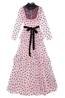 Розовое платье с принтом Valentino
