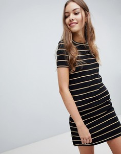 Трикотажное платье в полоску Pull&Bear - Черный
