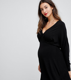 Свободное платье с длинными рукавами летучая мышь ASOS Design Maternity - Черный