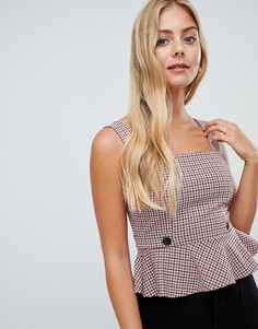 Топ на бретельках в клетку Miss Selfridge - Желтый