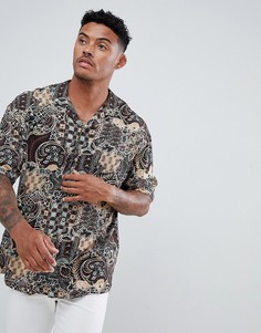 Рубашка с отложным воротником и ацтекским принтом Pull&Bear - Мульти