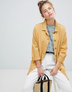 Удлиненная джинсовая куртка горчичного цвета Pull&Bear - Желтый