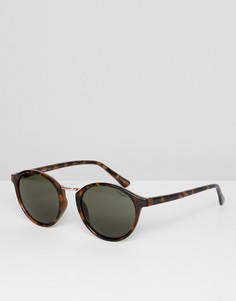 Круглые солнцезащитные очки в черепаховой оправе Le Specs Paradox - Коричневый