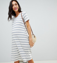 Свободное платье в полоску с асимметричным краем Bluebelle Maternity - Мульти