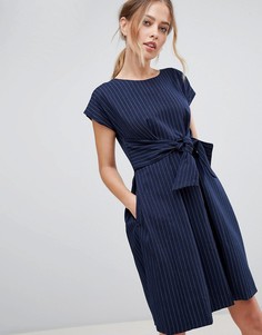 Платье с поясом Closet London - Темно-синий