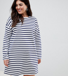 Трикотажное платье с длинными рукавами ASOS DESIGN Curve - Мульти
