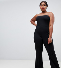 Комбинезон бандо с расклешенными штанинами ASOS DESIGN Curve - Черный