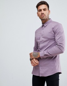 Сиреневая обтягивающая рубашка из поплина River Island - Фиолетовый