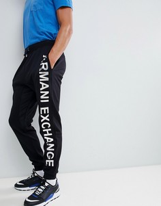 Черные джоггеры с логотипом цвета металлик Armani Exchange - Черный